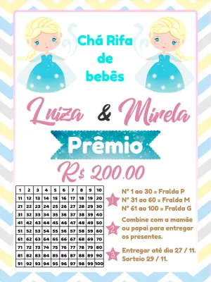 Chá Rifa Gêmeas Princesas do Gelo para Editar Online