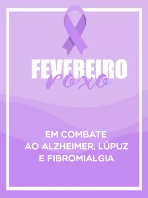 Post Fevereiro Roxo com Laço Roxo para Editar Online