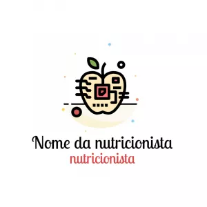 Logo Nutricionista com Maçã Tecnológica para Editar Online