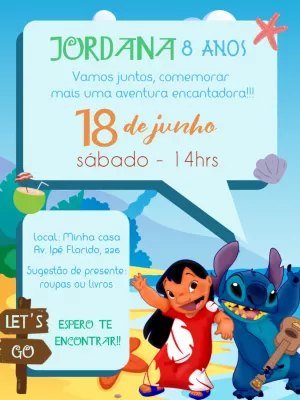 Stitch Birthday Invitation – Static – ig: @illustragio