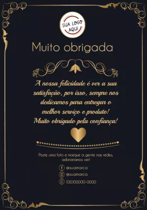 Cartão de Agradecimento Elegante pela Compra para Editar Online