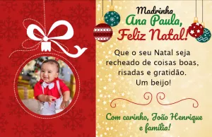 Cartão de Natal com Foto para Editar Online e Imprimir