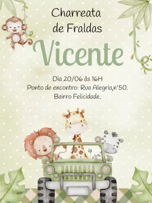 Safari Birthday Invitation – Static – Bella Liz Convites