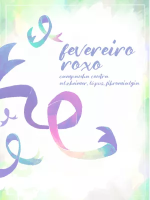 Post Fevereiro Roxo com Laços para Editar Online