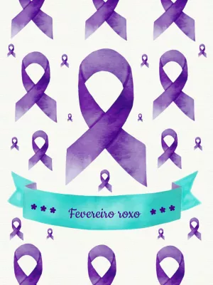 Post Fevereiro Roxo com Laço Roxo para Editar Online
