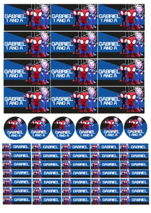 Etiquetas Spidey e Seus Amigos para Editar e Imprimir