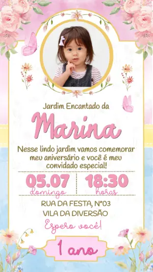 魔法花园生日邀请函 – 静态 – Convide aê!