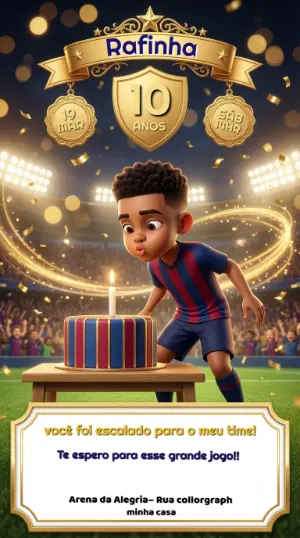 Soccer Birthday Invitation – Static – Convites Digitais Exclusivos
