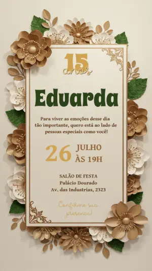 Quinceañera Invitation – Static – Convite digital - Edite você mesmo