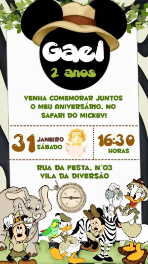 Safari Birthday Invitation – Static – Convide aê!
