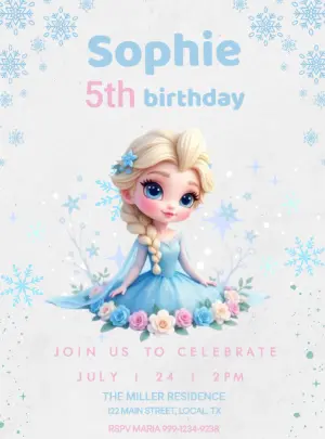 Invito di compleanno Principesse – Statico – Decore Arte