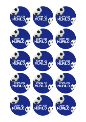 Tag de Lembrancinha Futebol Azul Editável para Festa