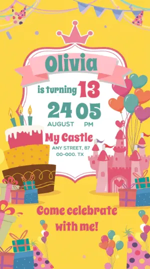 Invitación de cumpleaños Princesas – Estático – Wolf Designer