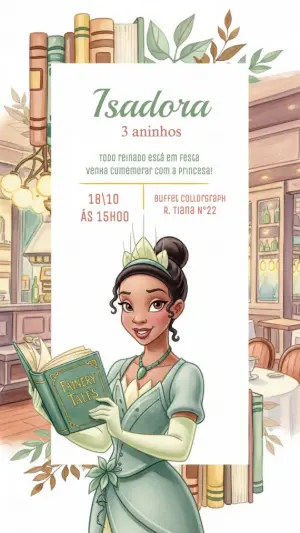 Invitación de cumpleaños Princesas – Estático – CollorGraph Convites