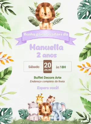 Safari Birthday Invitation – Static – Decore Arte