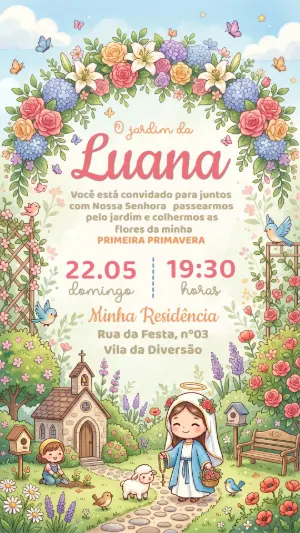 魔法花园生日邀请函 – 静态 – Convide aê!