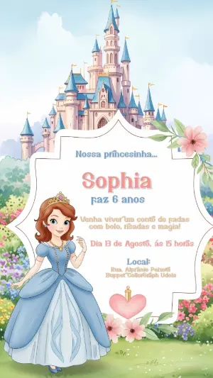 Invitación de cumpleaños Princesas – Estático – CollorGraph Convites