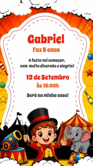 Invitation d'anniversaire Cirque – Statique – CollorGraph Convites