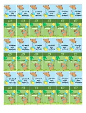 Rótulo para Tic Tac de Aniversário Capivara Fofo Editável