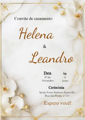 Convite de Casamento Elegante para Editar