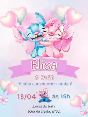 Invitación de cumpleaños Stitch – Estático – Pedro Henrique