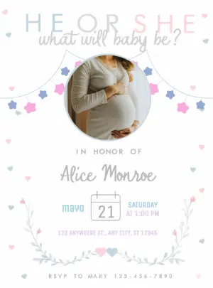 Cute Baby Shoes Gender Reveal Invitation | Editable Template