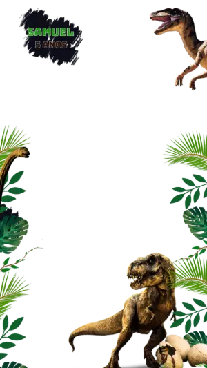 Moldura de Aniversário Dinossauro para Stories para Editar
