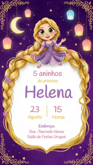Invitación de cumpleaños Princesas – Estático – CollorGraph Convites