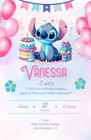 Stitch Birthday Invitation – Static – Felicity Artes