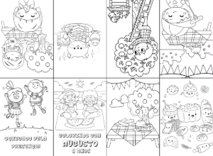 Mini Livro de Colorir Piquenique para Editar Online