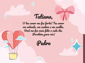 Cartão Dia dos Namorados com Balão de Coração Editável Online