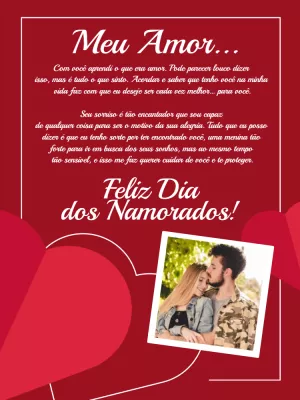 Cartão de Dia dos Namorados com Foto para Editar Online