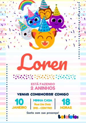 Invitación de cumpleaños Bolofofos – Estático – Jotta