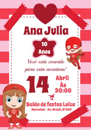 Convite Aniversário Os Aventureiros para Editar Online