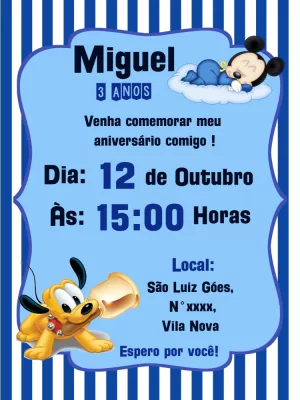 Mickey Mouse Birthday Invitation – Static – Lilian Designer