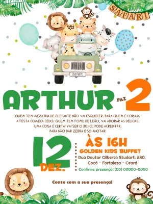 Safari Birthday Invitation – Static – Mimo Digital