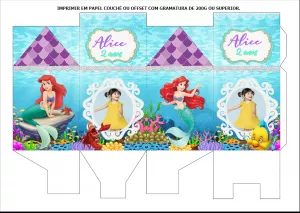Caixa Milk Pequena Sereia com Foto para Editar Online