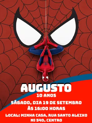 Convite de Aniversário Homem Aranha para Editar Online