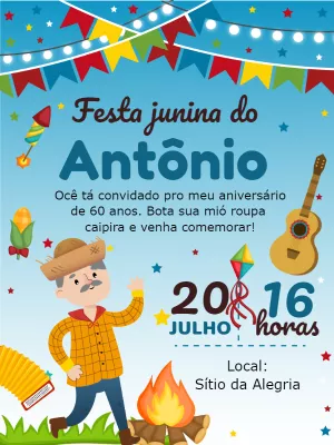 Invitación de Festa Junina – Estático – Gley Leobas