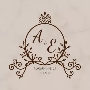 Monograma de Casamento Floral para Editar Online