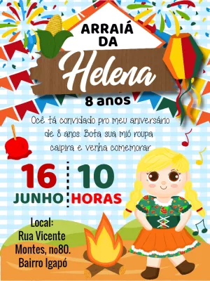 Invitación de Festa Junina – Estático – Gley Leobas