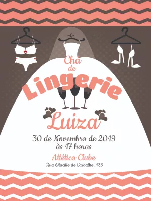 Convite de Chá de Lingerie Elegante para Editar Online