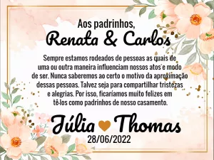 Cartão de Padrinhos de Casamento Floral para Editar Online