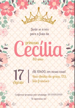 Invito di compleanno Principesse – Statico – Tay