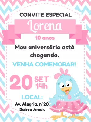 Galinha Pintadinha Birthday Invitation – Static – Bella Liz Convites