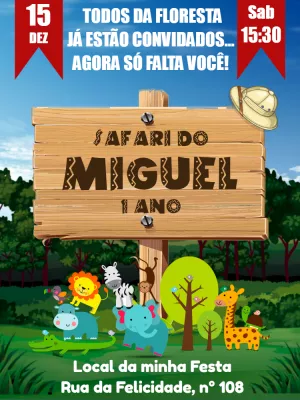 Safari Birthday Invitation – Static – Pedro Henrique