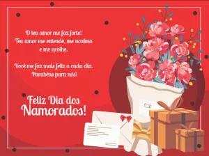 Cartão Dia dos Namorados com Flores para Editar Online