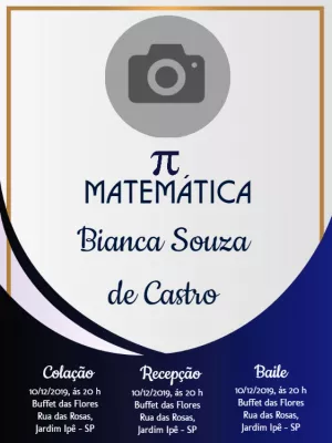 Convite de Formatura Matemática com Foto para Editar Online