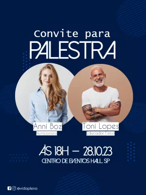 Convite para Palestra com Foto para Editar Online