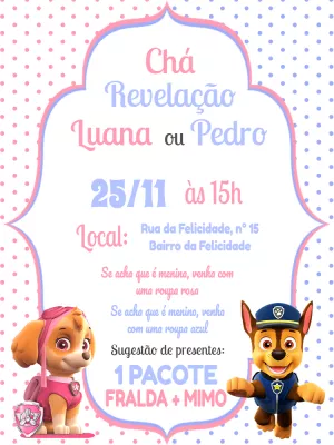 Invito gender reveal – Statico – Pedro Henrique
